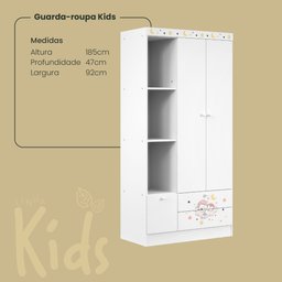 Guarda-roupa Kids 2 Portas 3 Gavetas - Smile Serpil - 2