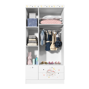 Guarda-roupa Kids 2 Portas 3 Gavetas - Smile Serpil