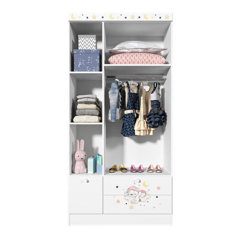 Guarda-roupa Kids 2 Portas 3 Gavetas - Smile Serpil