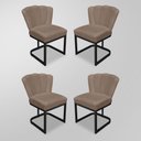 Ver imagem 1 de Kit 04 Cadeiras de Jantar Flor Escritório - Base Ferro Preto - Capuccino