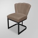 Ver imagem 2 de Kit 04 Cadeiras de Jantar Flor Escritório - Base Ferro Preto - Capuccino