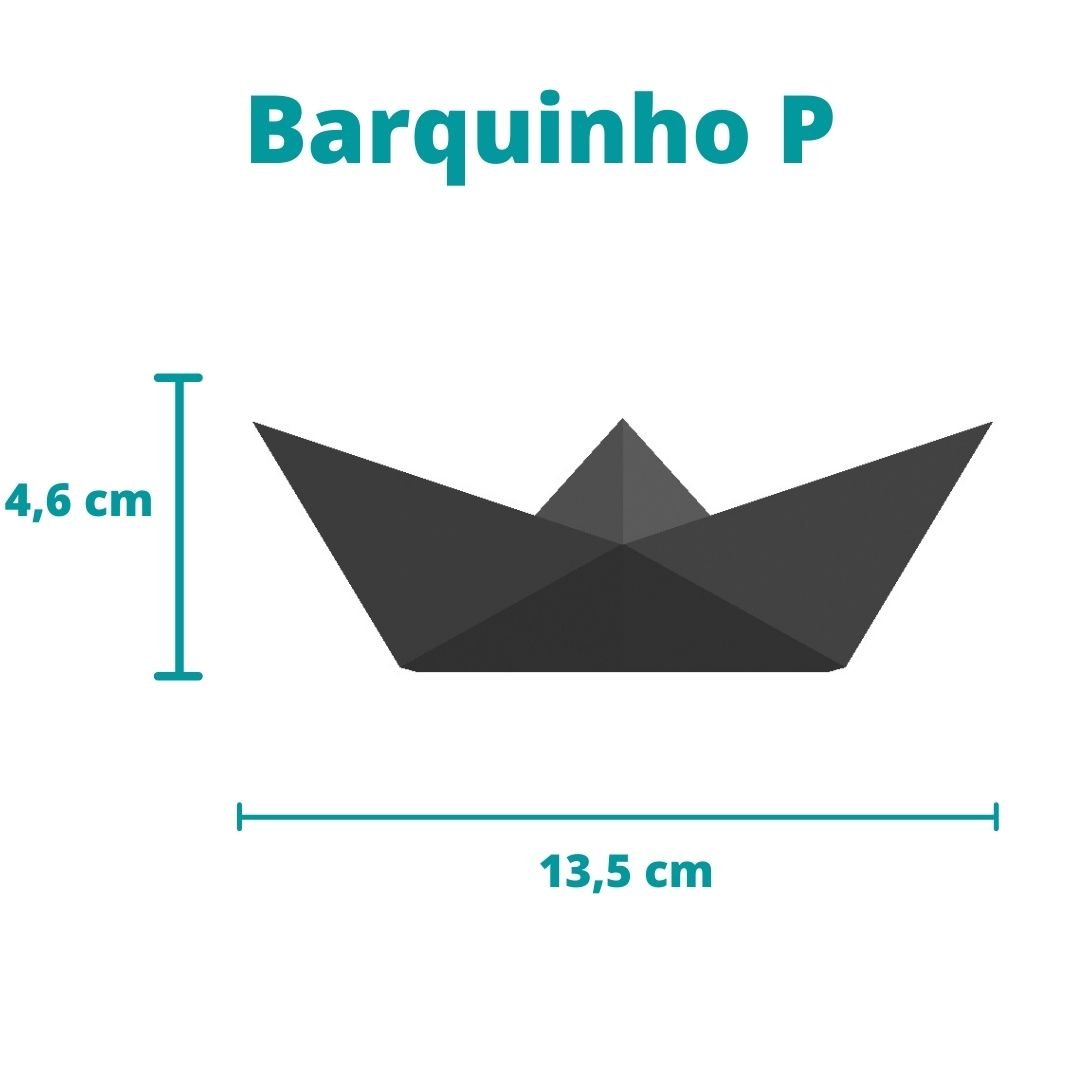 Estatueta Barquinho Origami P - 13,5cm comp. - Toque 3D:Amarelo - 3