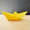 Estatueta Barquinho Origami P - 13,5cm comp. - Toque 3D:Amarelo - 1
