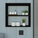 Ver imagem 1 de Nicho Preto Mdf -organizador Banheiro Lavanderia - Rufatto Decorações