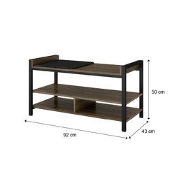 Sapateira com Banco Marrom e Tubos Pretos Carraro - 2 Sapateira com Banco Marrom e Tubos Pretos Carraro - 2