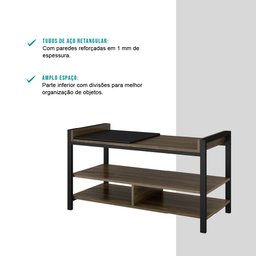 Sapateira com Banco Marrom e Tubos Pretos Carraro - 4 Sapateira com Banco Marrom e Tubos Pretos Carraro - 4