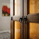 Ver imagem 5 de Cristaleira 2 Portas em Madeira com Vidro e Led Estilo Colonial Alta e Elegante para Sala - Castanho