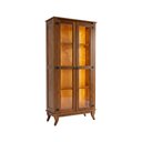 Ver imagem 6 de Cristaleira 2 Portas em Madeira com Vidro e Led Estilo Colonial Alta e Elegante para Sala - Castanho