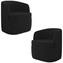 Ver imagem 1 de Kit 2 Poltronas Giratória Decorativa para Sala Dandara K04 Veludo Preto - Mpozenato