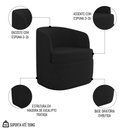 Ver imagem 3 de Kit 2 Poltronas Giratória Decorativa para Sala Dandara K04 Veludo Preto - Mpozenato