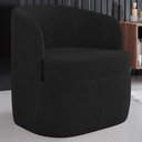 Ver imagem 2 de Kit 2 Poltronas Giratória Decorativa para Sala Dandara K04 Veludo Preto - Mpozenato