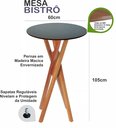 Ver imagem 3 de Mesa Alta Tipo Bistrô Tampo na Cor Preta