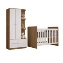 Ver imagem 2 de Jogo de Quarto Infantil Labirinto com Guarda Roupa e Berço Rústico/Branco - Móveis Henn