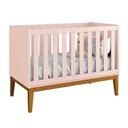 Ver imagem 1 de Berço Mini Cama Noah Square com Pés em Madeira - Rosa