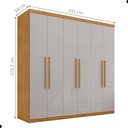 Ver imagem 2 de Guarda Roupa 6 Portas e 4 Gavetas Arujá Naturalle Off White