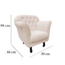 Ver mais imagens de Poltrona Decorativa Dália Veludo Marfim