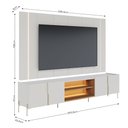 Ver imagem 3 de Painel TV até 75" Chanfrado Bancada 4 Portas 243cm com LED Jasmine C04 - D'Rossi