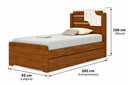 Ver imagem 3 de Bicama Infantil Solteiro Luiza com Cama Auxiliar:Cinamomo/Off