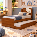 Ver imagem 1 de Bicama Infantil Solteiro Luiza com Cama Auxiliar:Cinamomo/Off