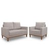 Conj. 01 Poltrona e 01 Living Namoradeira Sara - Linho Champanhe - 1