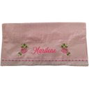 Ver imagem 1 de Toalha Banho Bordada Personalizada Duas Lindas Rosas. Cor: Rosa Dohler Artesanalle