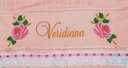 Ver imagem 3 de Toalha Banho Bordada Personalizada Duas Lindas Rosas. Cor: Rosa Dohler Artesanalle