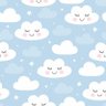 Papel De Parede Bebê Infantil Nuvem Chuva Nuvens Azul N4780 - 1