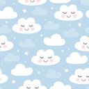 Ver imagem 1 de Papel De Parede Bebê Infantil Nuvem Chuva Nuvens Azul N4780