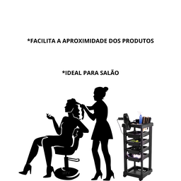 Kit Lavatório Salão Cabelo Cuba C/acento + Carrinho Auxiliar - 5 Kit Lavatório Salão Cabelo Cuba C/acento + Carrinho Auxiliar - 5
