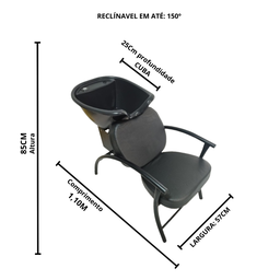 Kit Lavatório Salão Cabelo Cuba C/acento + Carrinho Auxiliar - 2 Kit Lavatório Salão Cabelo Cuba C/acento + Carrinho Auxiliar - 2