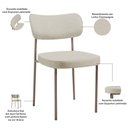 Ver imagem 3 de Kit 04 Cadeiras Decorativa Estofada para Sala de Jantar Melina Base Arena L02 Linho Champagne - Lyam