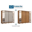 Ver imagem 4 de Guarda Roupa 4 Portas de Correr e 4 Gavetas C/ 2 Espelhos e Pés Laredo Flex Amêndola/amêndola ou