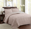 Ver imagem 1 de Kit Colcha Matelassê Provence Linho Bege Mesclado Queen Rozac Porvence