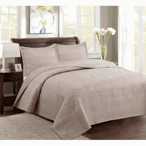 Kit Colcha Matelassê Provence Linho Bege Mesclado Queen Rozac Porvence