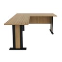 Ver imagem 1 de Mesa de Canto Escritório 160x160cm Tampo 25mm Me4195 Amêndoa/preto