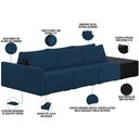 Ver imagem 4 de Sofá Ilha Modular para Sala 342cm com Puff Dublin K01 Veludo Azul Marinho e Sintético Preto - Lyam D