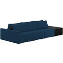 Ver imagem 1 de Sofá Ilha Modular para Sala 342cm com Puff Dublin K01 Veludo Azul Marinho e Sintético Preto - Lyam D