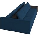 Ver imagem 7 de Sofá Ilha Modular para Sala 342cm com Puff Dublin K01 Veludo Azul Marinho e Sintético Preto - Lyam D