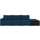 Ver imagem 3 de Sofá Ilha Modular para Sala 342cm com Puff Dublin K01 Veludo Azul Marinho e Sintético Preto - Lyam D