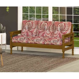 Sofá De Madeira Maciça 3 Lugares Imbuia - 1