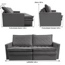 Ver imagem 3 de Sofá sem Caixa Retrátil Baú 1,60m Cama Inbox Marselha Suede Velusoft Cinza