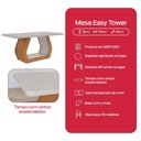 Ver imagem 7 de Conjunto de Jantar Easy Tower 6 Lugares Tampo MDF com Vidro e Cadeiras Linho Cinza 170cm Móveis