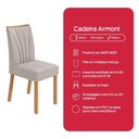 Ver imagem 3 de Conjunto de Jantar Easy Tower 6 Lugares Tampo MDF com Vidro e Cadeiras Linho Cinza 170cm Móveis