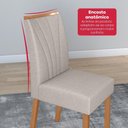 Ver imagem 2 de Conjunto de Jantar Easy Tower 6 Lugares Tampo MDF com Vidro e Cadeiras Linho Cinza 170cm Móveis
