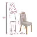 Ver mais imagens de Conjunto de Jantar Easy Tower 6 Lugares Tampo MDF com Vidro e Cadeiras Linho Cinza 170cm Móveis