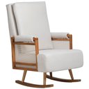 Ver imagem 1 de Poltrona de Amamentação com Balanço Base Milka Líria D02 Linho Off White B-410 - Lyam Decor