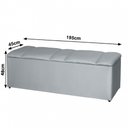 Ver imagem 3 de Recamier Banco Baú Estofado Tania 195cm King Size Linho Madeira Cinza Idf Decor