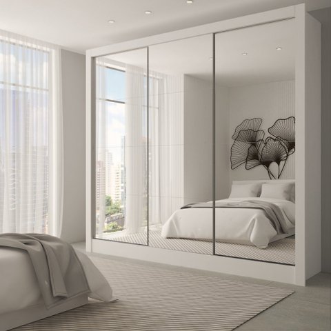 Guarda-roupa Casal Giulia 3 Portas 3 Gavetas com Espelho - Panorama Móveis