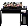 Mesa para Computador Gamer Espaço para 2 Monitores e Cpu Preto/azul - 3