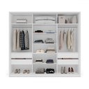 Ver imagem 3 de Guarda-roupa Casal Lisboa 3 Portas 4 Gavetas Branco/creme - Politorno